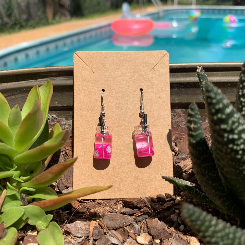 Dragon Fruit resin earrings